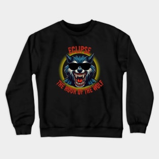 Eclipse dog. The hour of the werewolf. Eclipse time Crewneck Sweatshirt